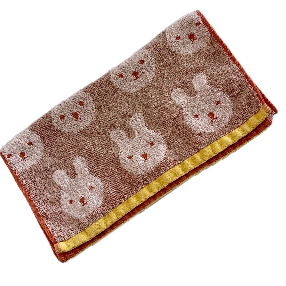 Uchino‎ Japan Bunny Rabbit Face Towel Cotton Terry cloth Kawaii Vintage 28"x12"